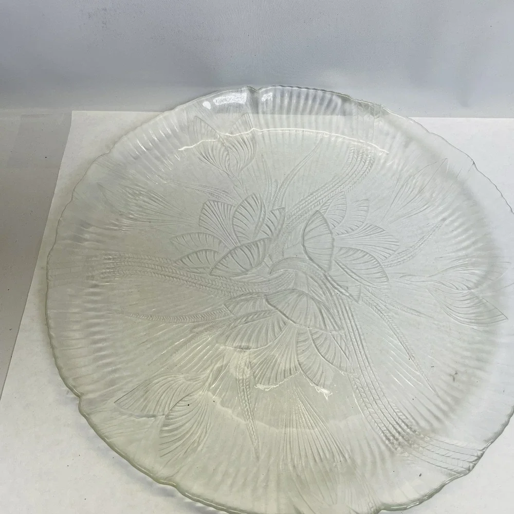 Set‎ Of 4 Arcorpc Canterbury Dinner Plates Clear Glass 10 3/4